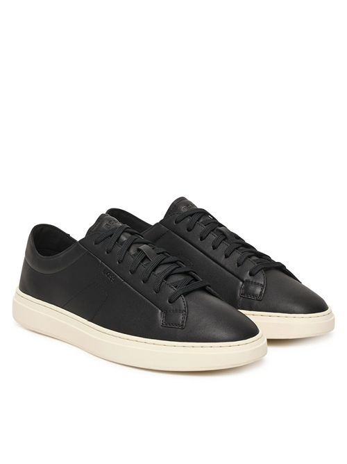 Sneakers low-top in pelle martellata con logo goffrato BOSS | KIERAN_TENN001-50557866